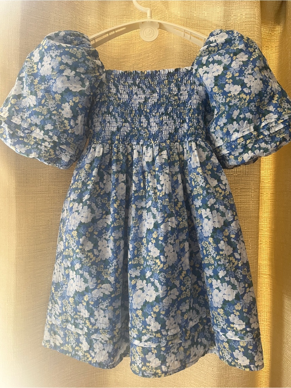 Janie and Jack Blue Floral Puff Sleeve Dress Girls 6